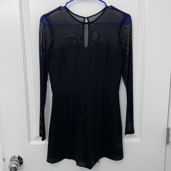 Express black romper - long sheer sleeves - Picture 2 of 4